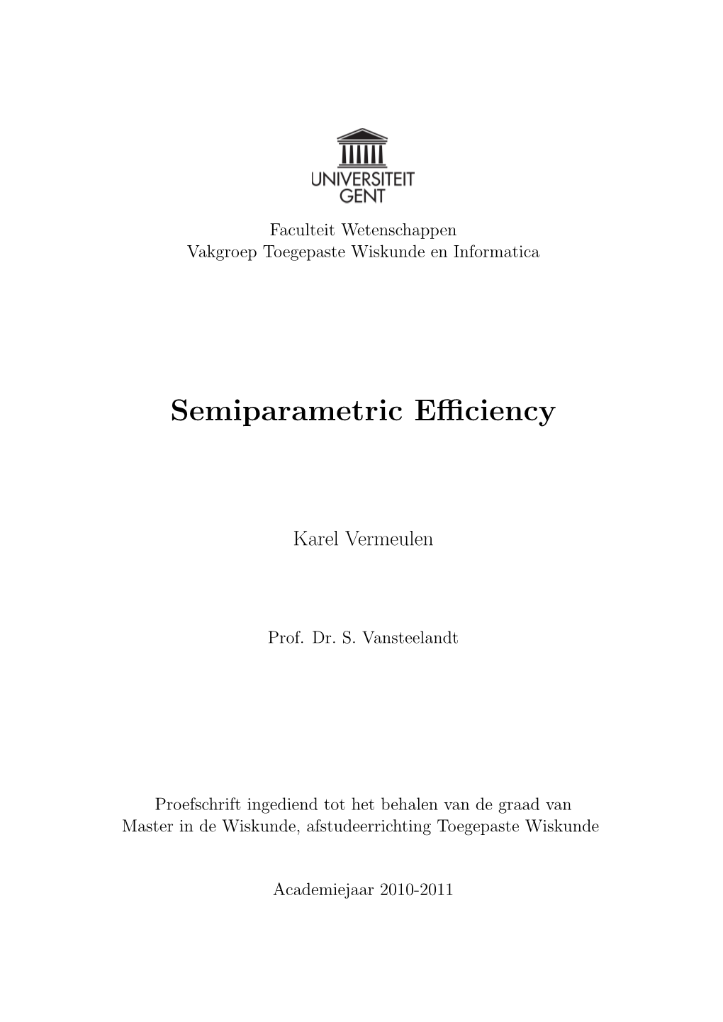 Semiparametric Efficiency