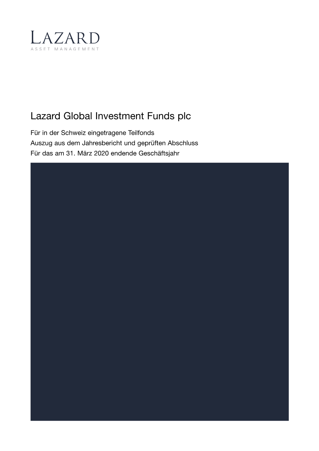 Lazard Global Investment Funds Plc