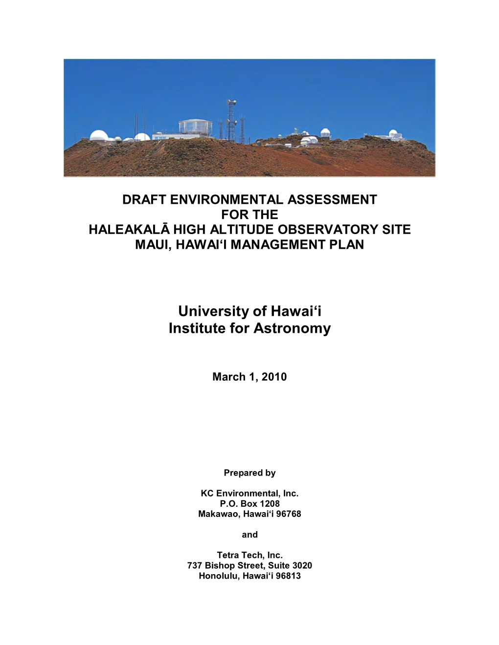 University of Hawai'i Institute for Astronomy