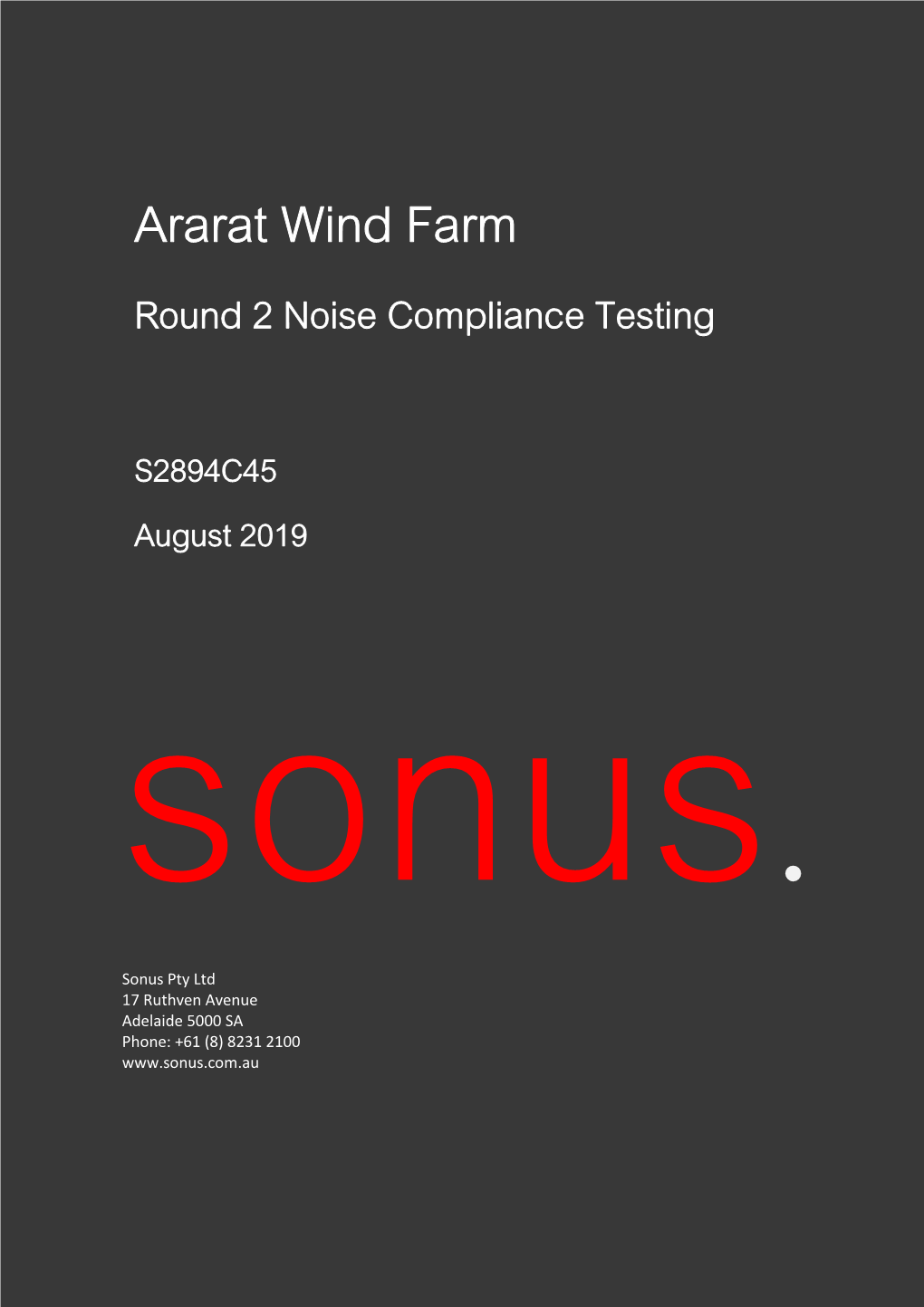 Round 2 Noise Monitoring Results August 2019
