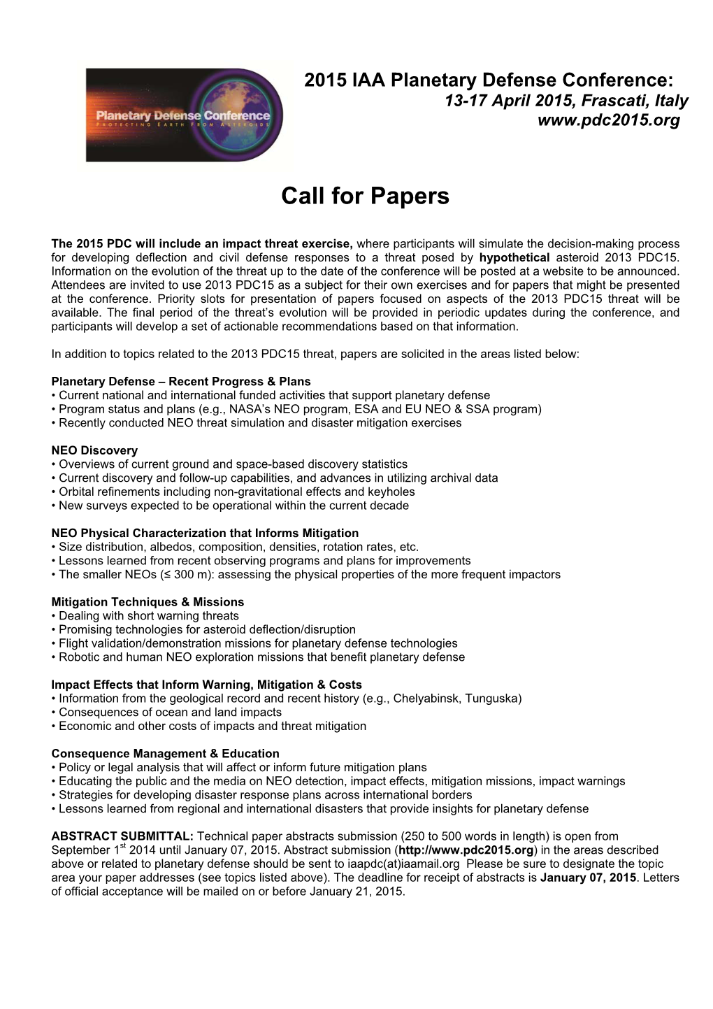 Call for Papers