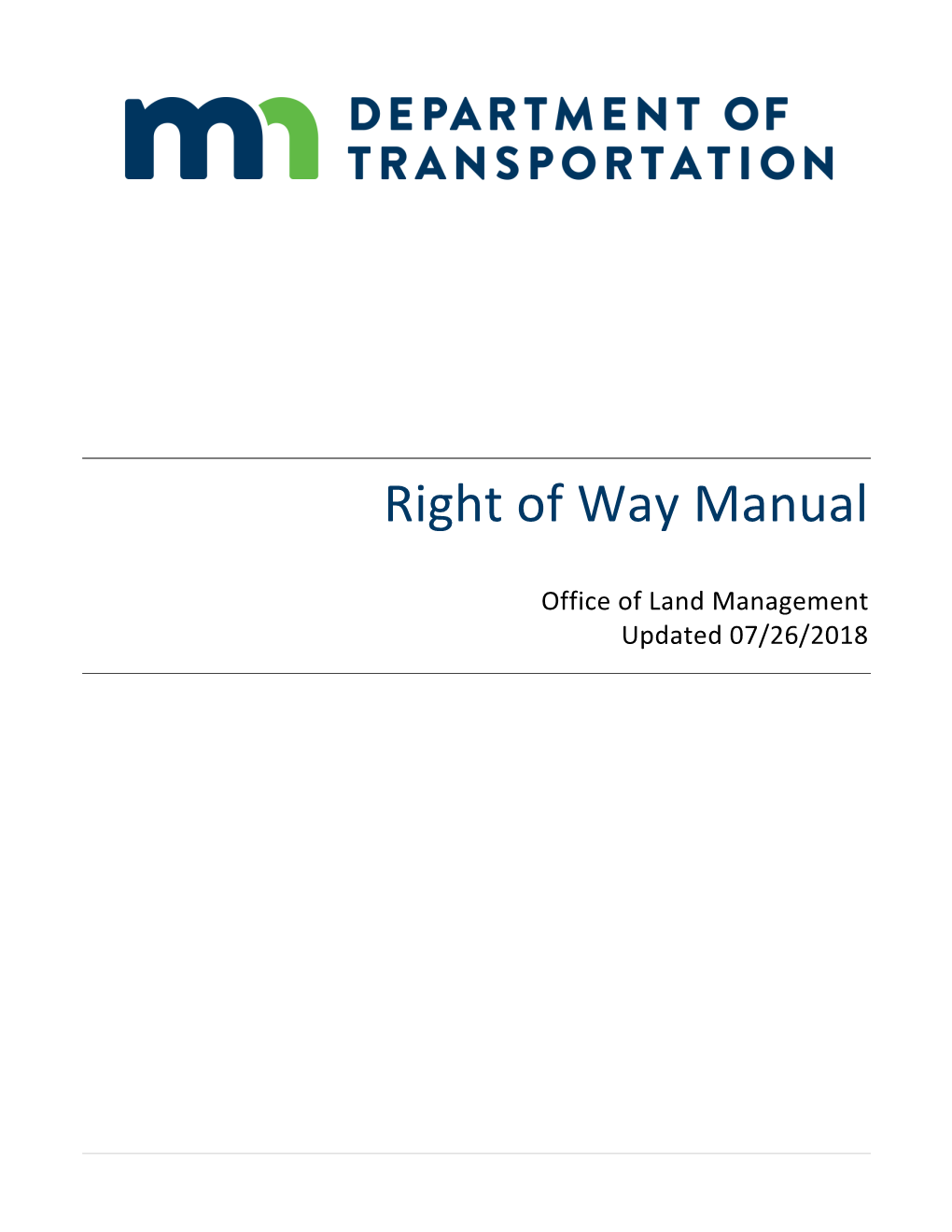 Right of Way Manual