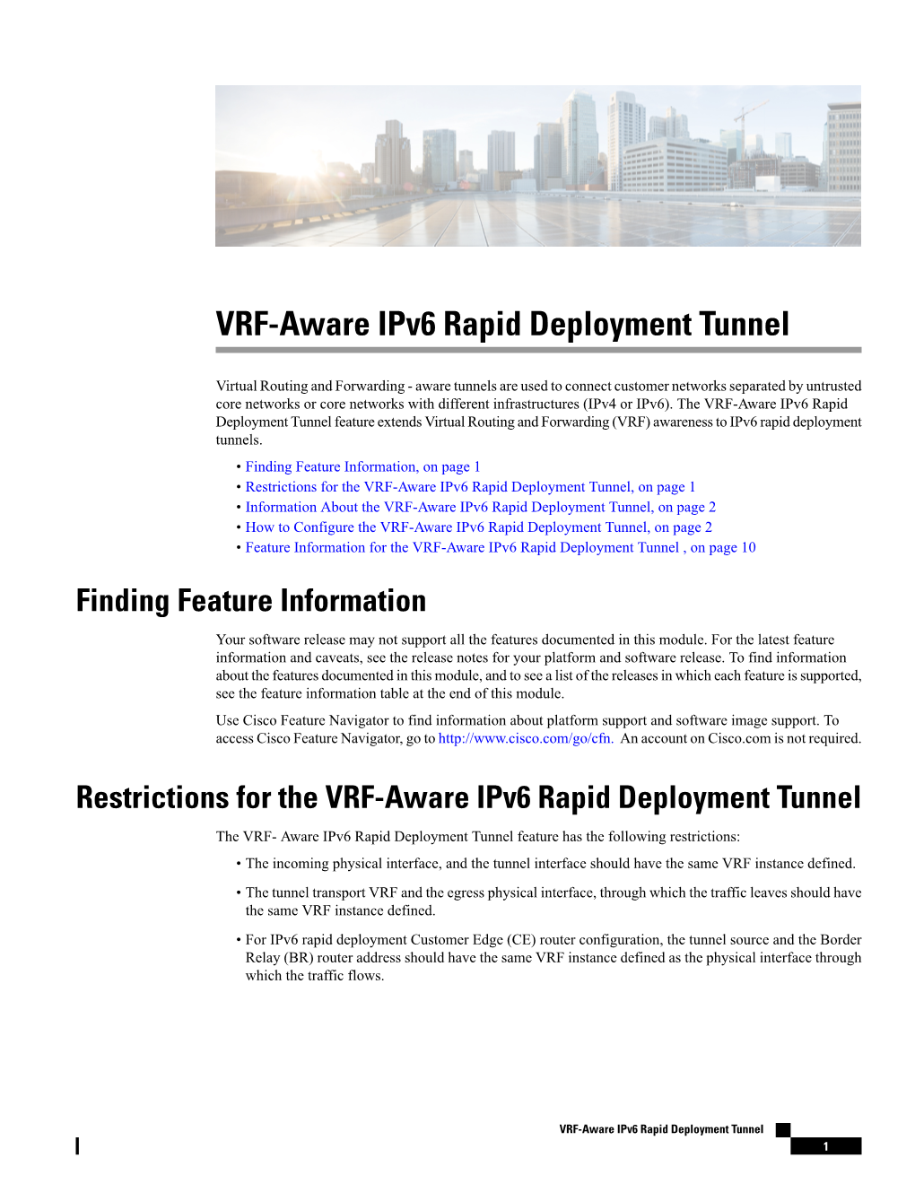 VRF-Aware Ipv6 Rapid Deployment Tunnel