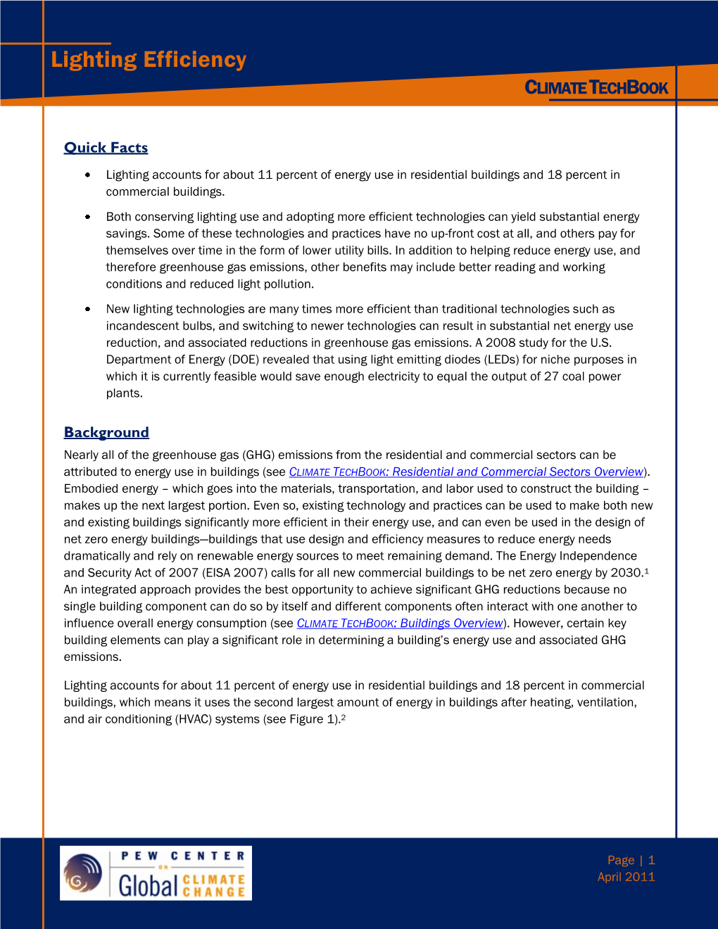 Lighting Efficiency CLIMATE TECHBOOK