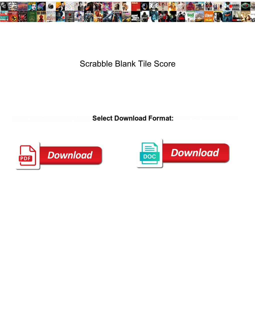 Scrabble Blank Tile Score