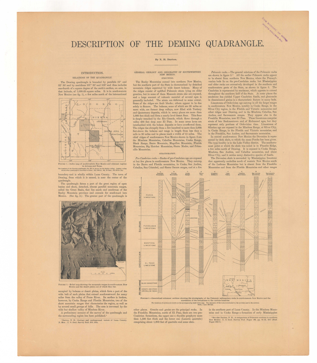 Description of the Deming Quadrangle