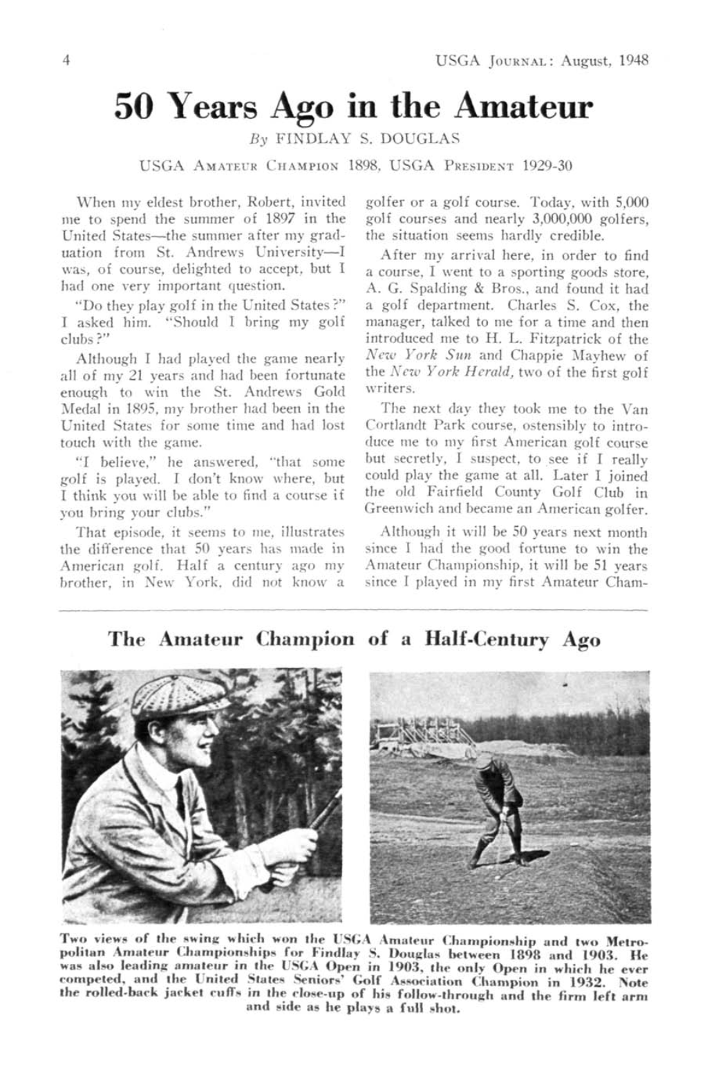 50 Years Ago in the Amateur by FINDLAY S