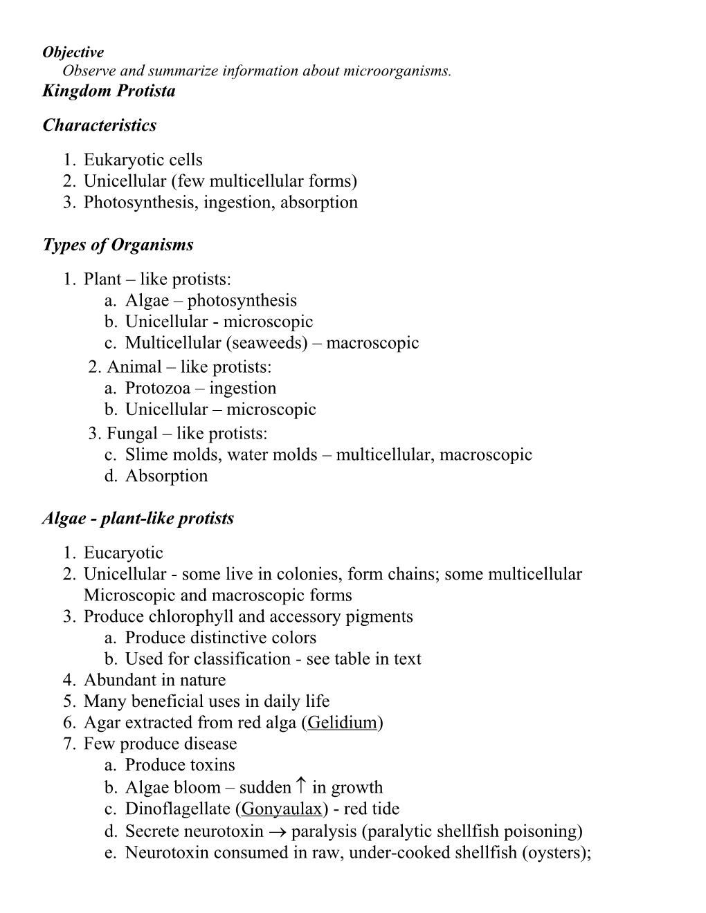 Observe and Summarize Information About Microorganisms