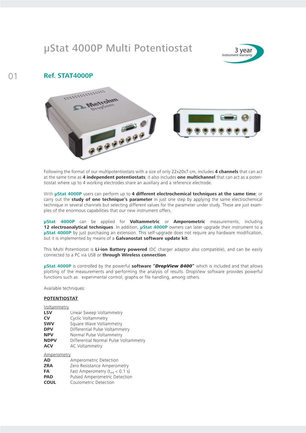 Μstat 4000P Multi Potentiostat