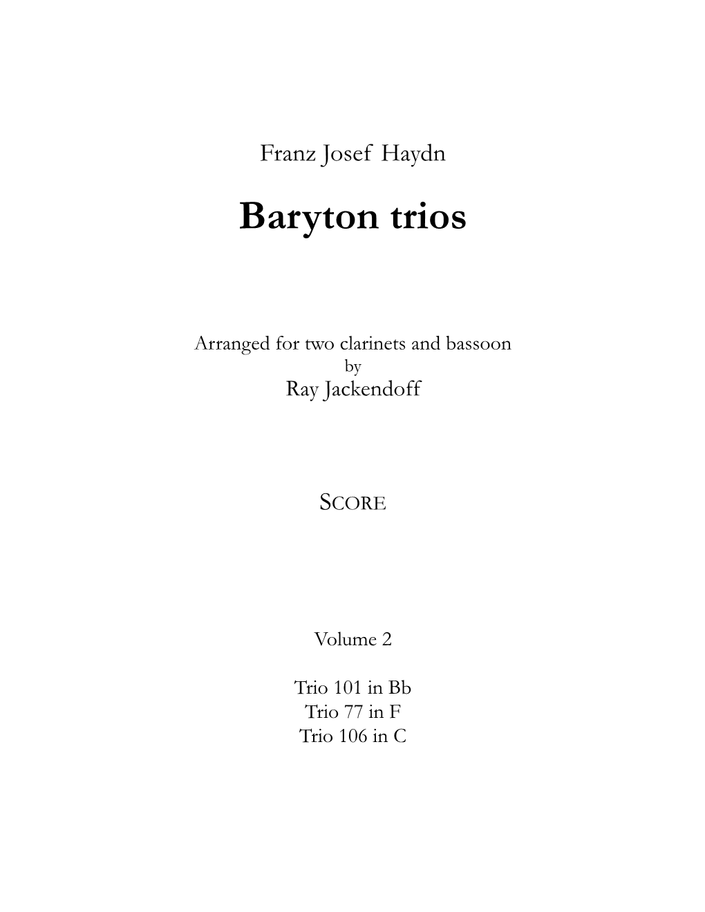 Baryton Trios, Vol. 2
