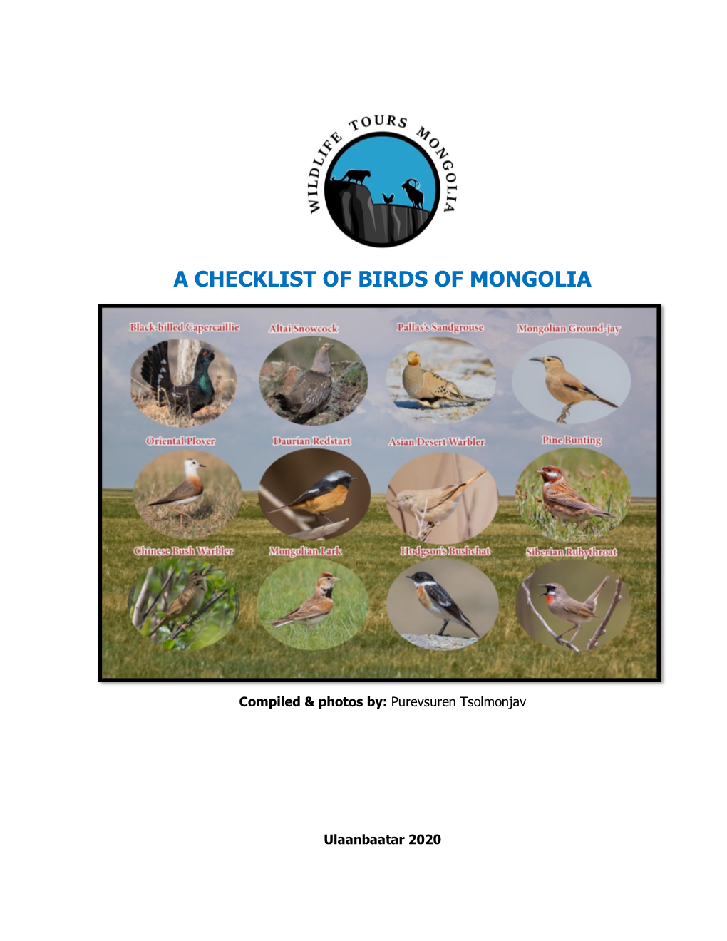 A Checklist of Birds of Mongolia