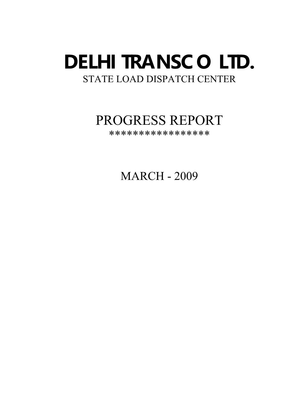 Delhi Transco Ltd. State Load Dispatch Center