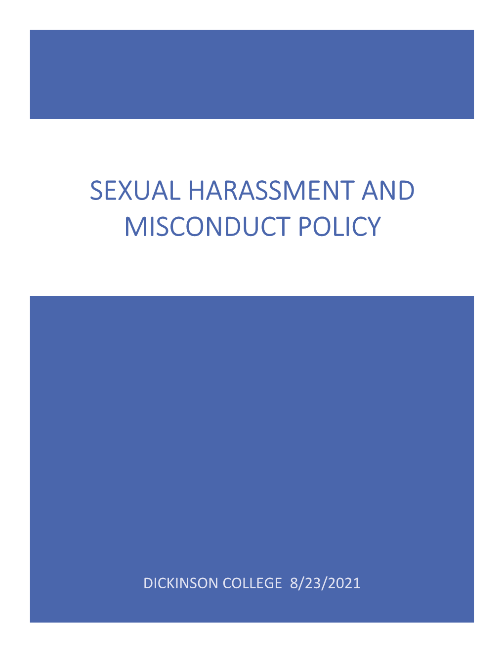 Sexual Harassment and Misconduct Policy