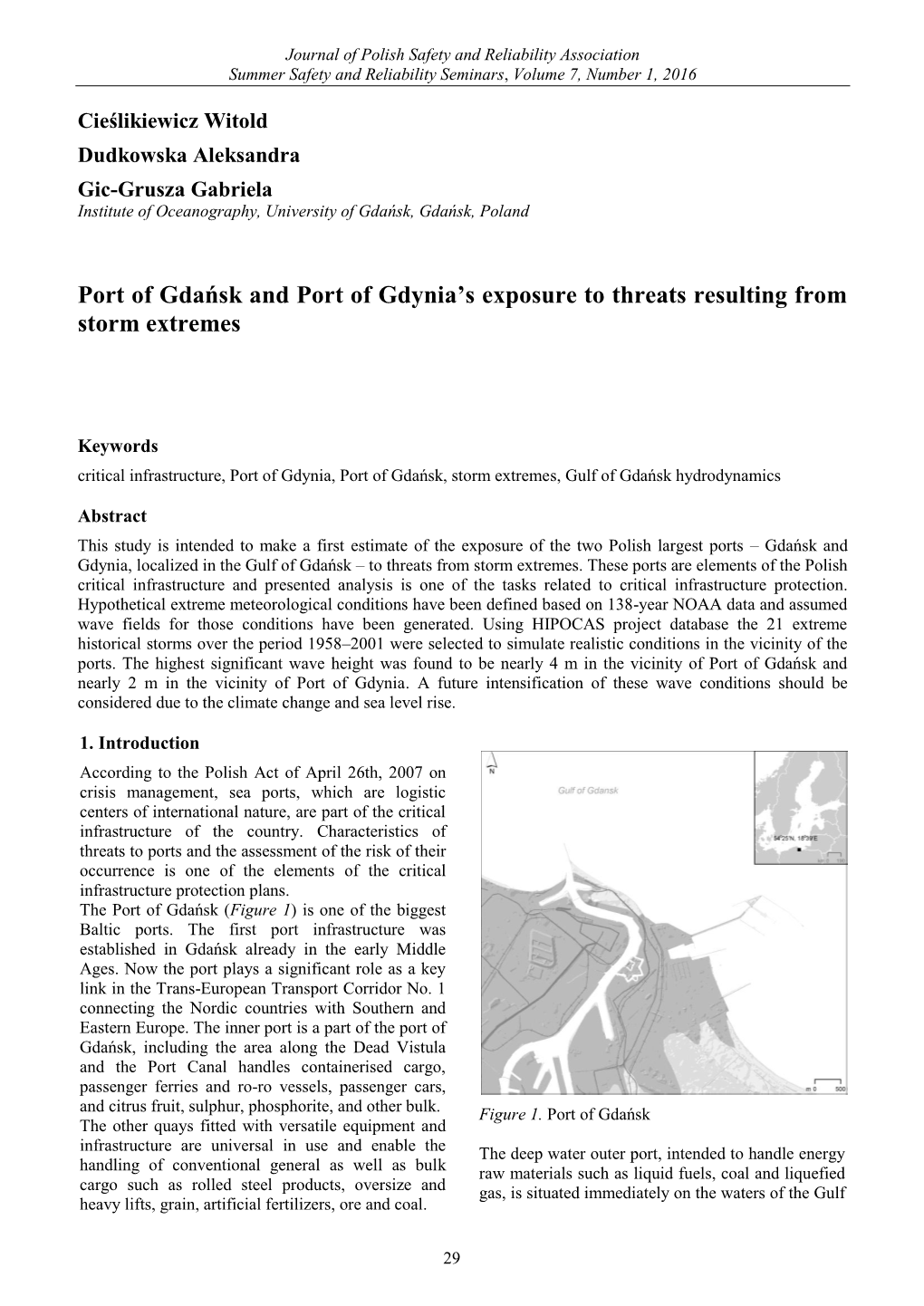 Port of Gdańsk and Port of Gdynia's Exposure to Threats Resulting From