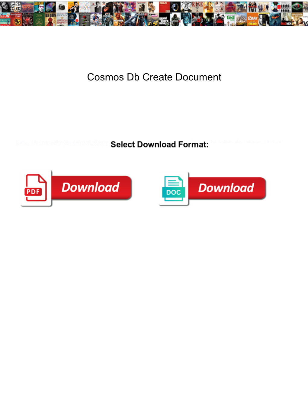 Cosmos Db Create Document