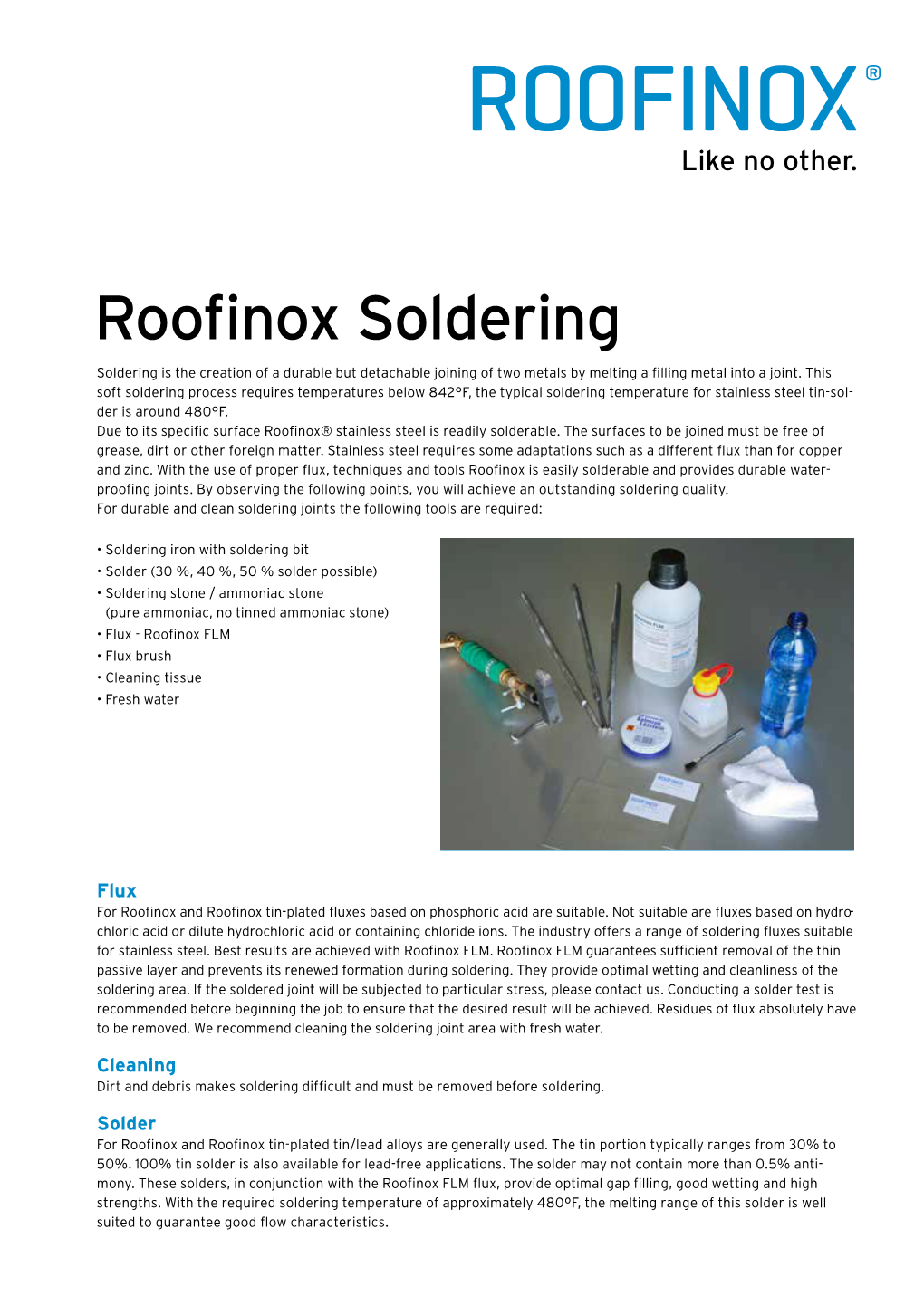 Roofinox Soldering