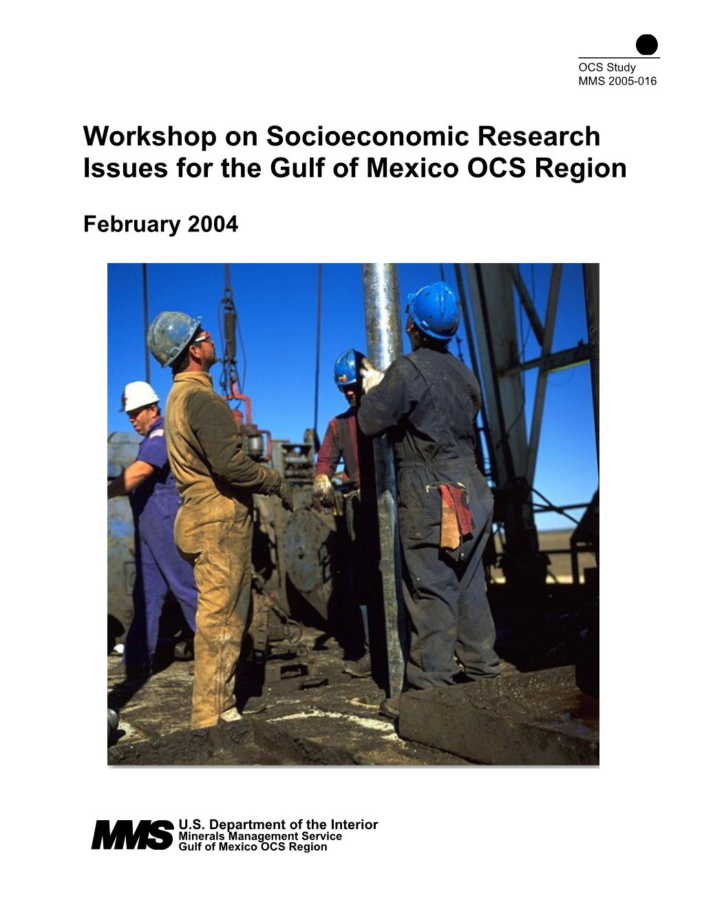 Socioeconomic Research Issues: Gulf of Mexico OCS Region