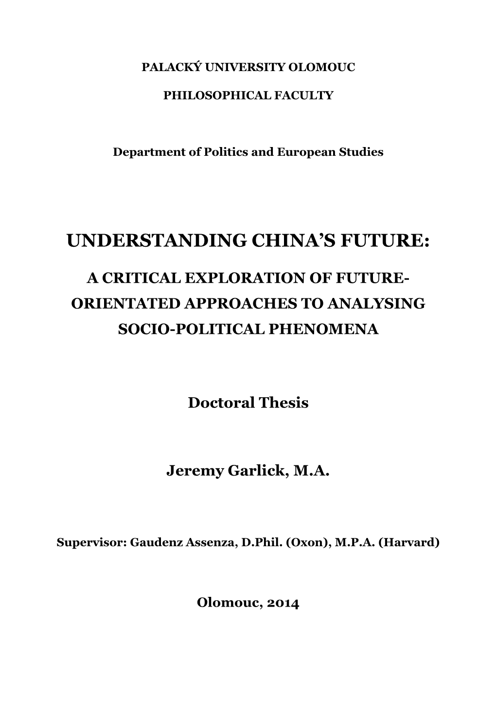 Understanding China's Future