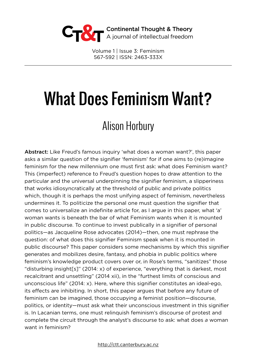 What Does Feminism Want?