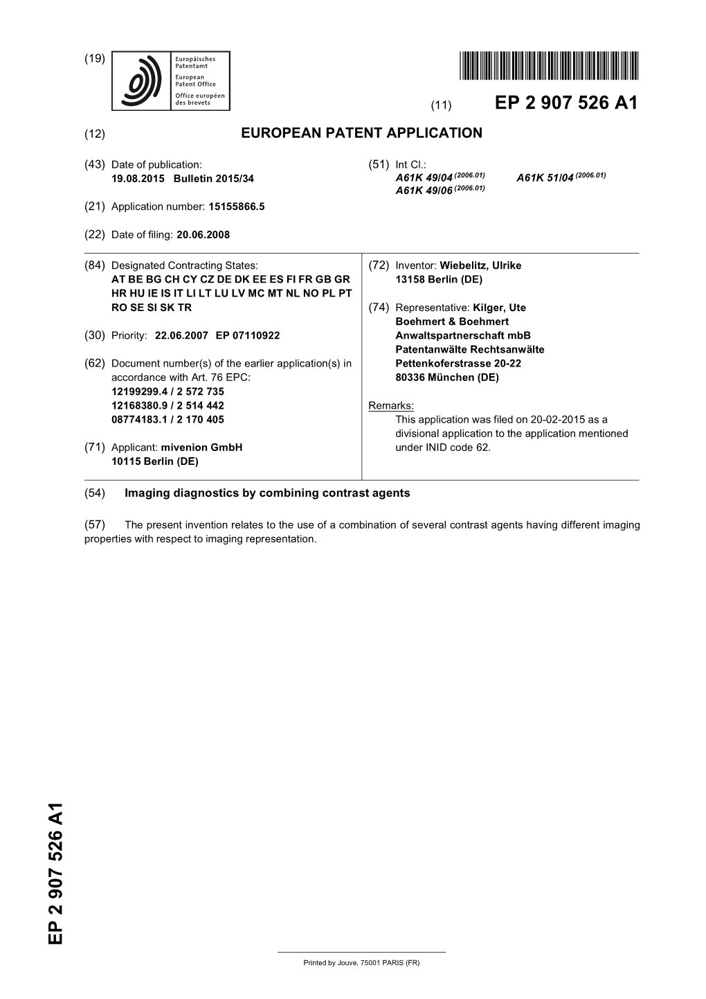 Imaging Diagnostics by Combining Contrast Agents