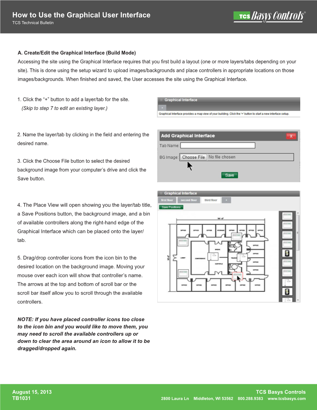 How to Use the Graphical User Interface TCS Technical Bulletin