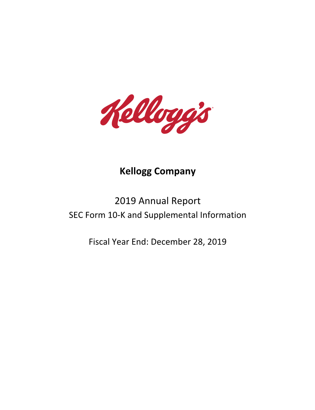 Kellogg Company 2019 Annual Report
