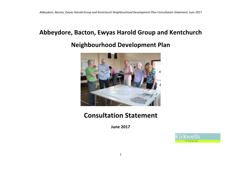 Abbeydore and Bacton, Ewyas Harold Group and Kentchurch Consultation