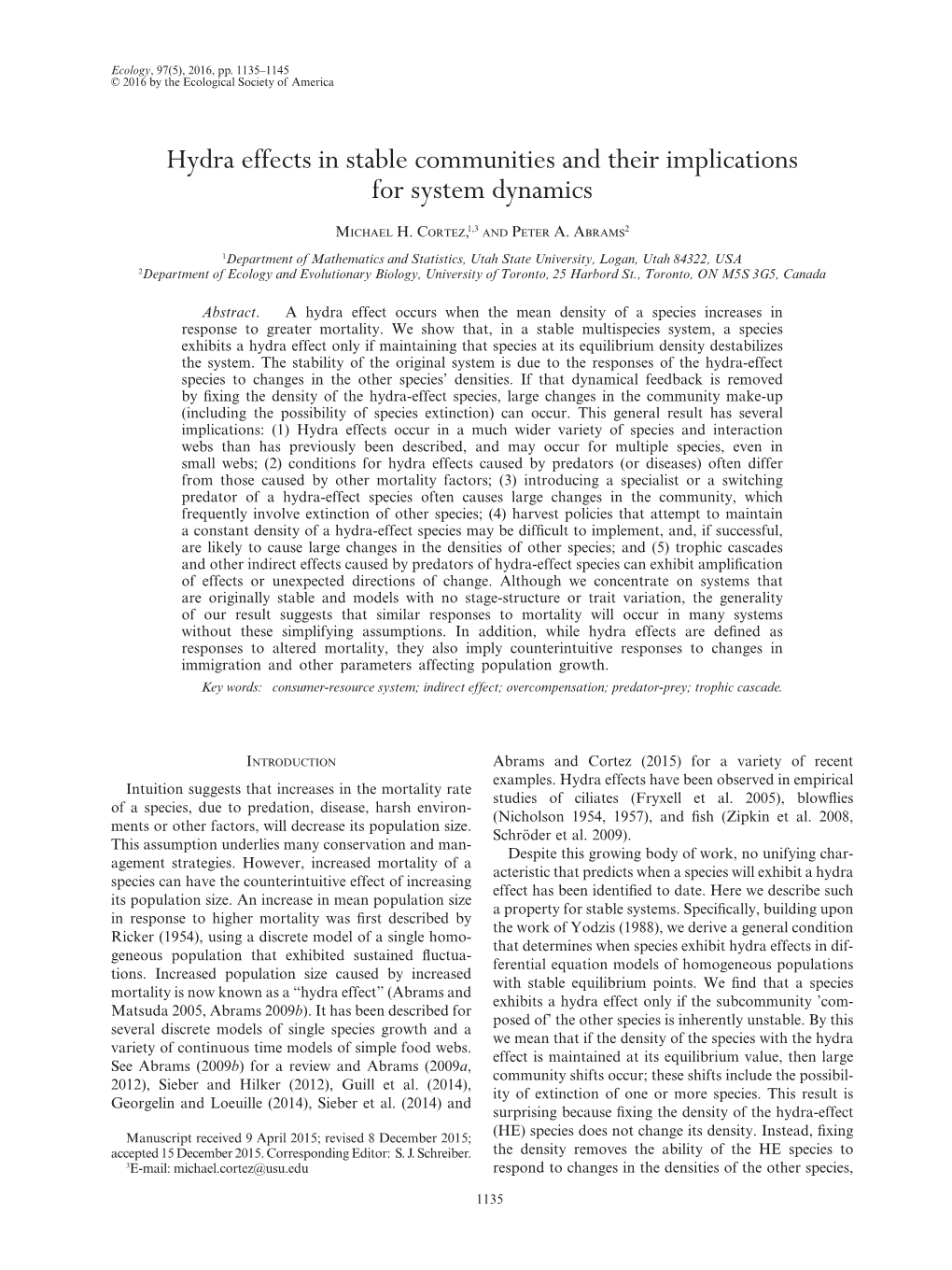 Hydra Effects in Stable Communities and Their Implications for System Dynamics