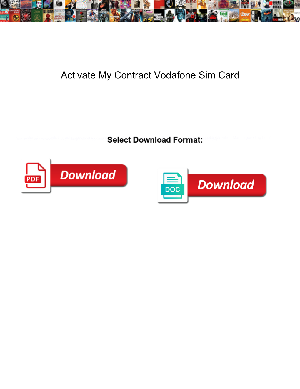 Activate My Contract Vodafone Sim Card