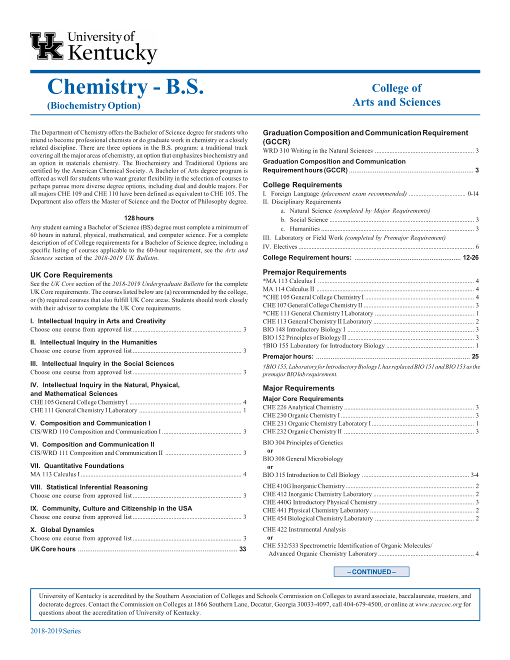 Chemistry - B.S