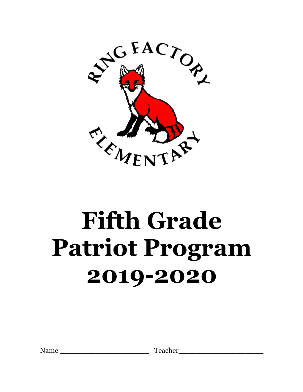 Fifth Grade Patriot Program 2019-2020