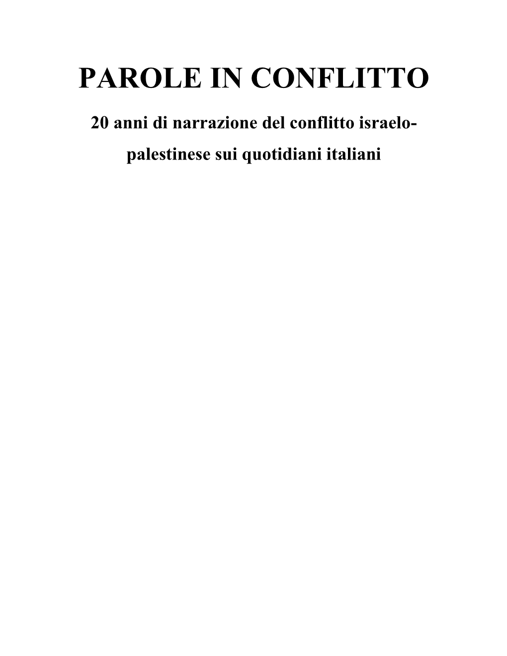 Parole in Conflitto