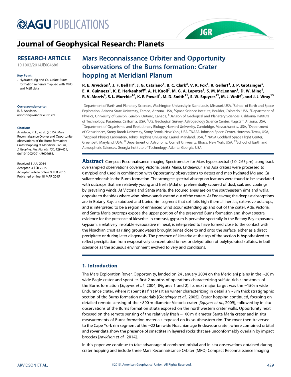 Mars Reconnaissance Orbiter and Opportunity Observations Of