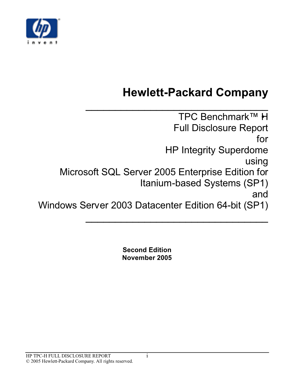 Hewlett-Packard Company