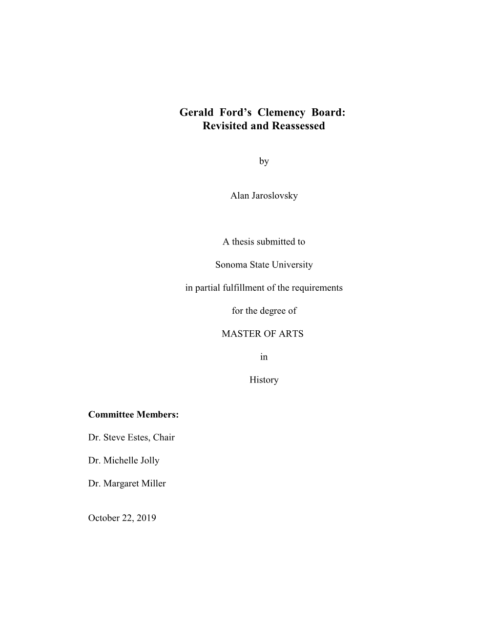 Gerald Ford's Clemency Board: Revisited And