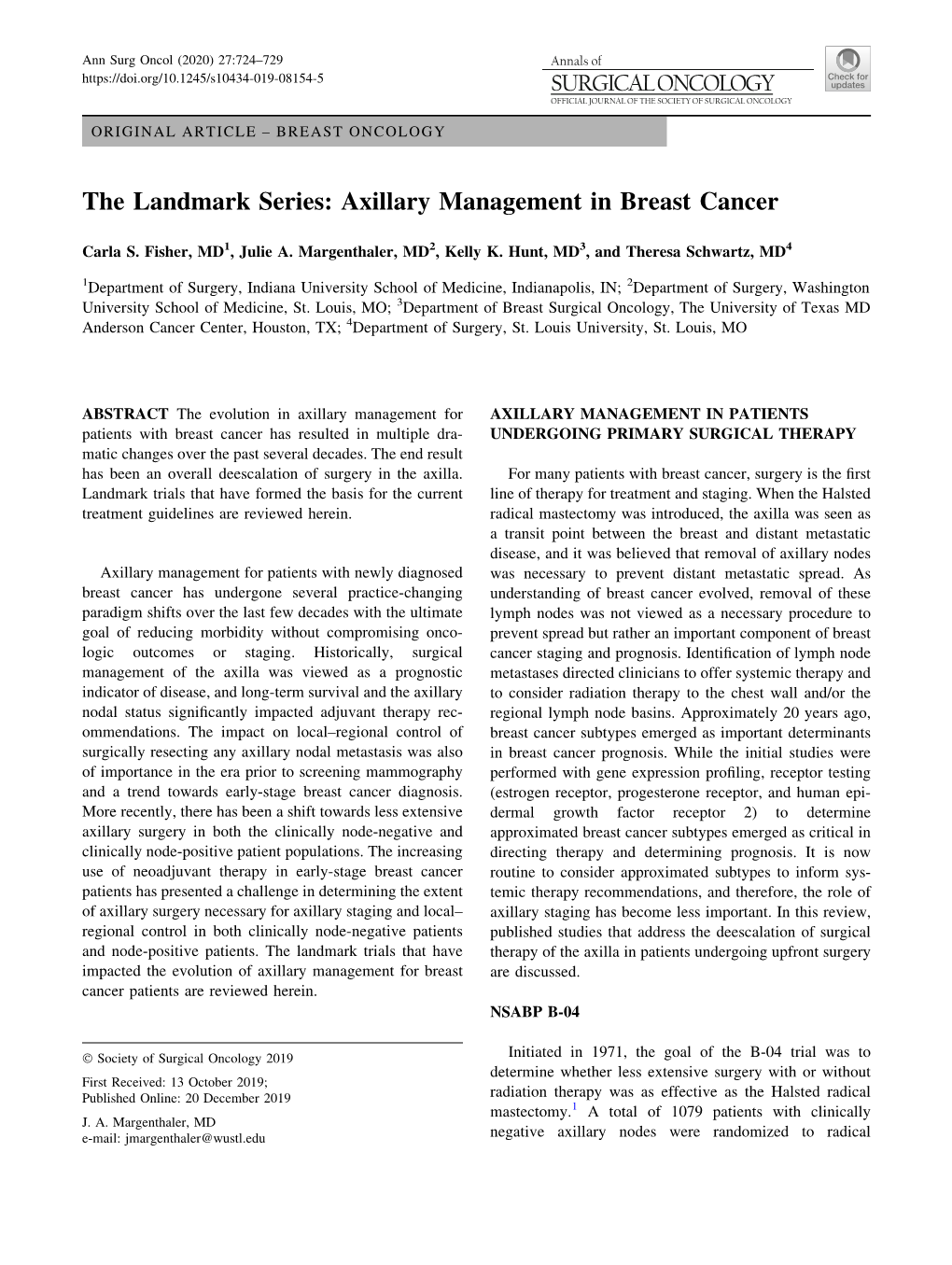 The Landmark Series: Axillary Management in Breast Cancer
