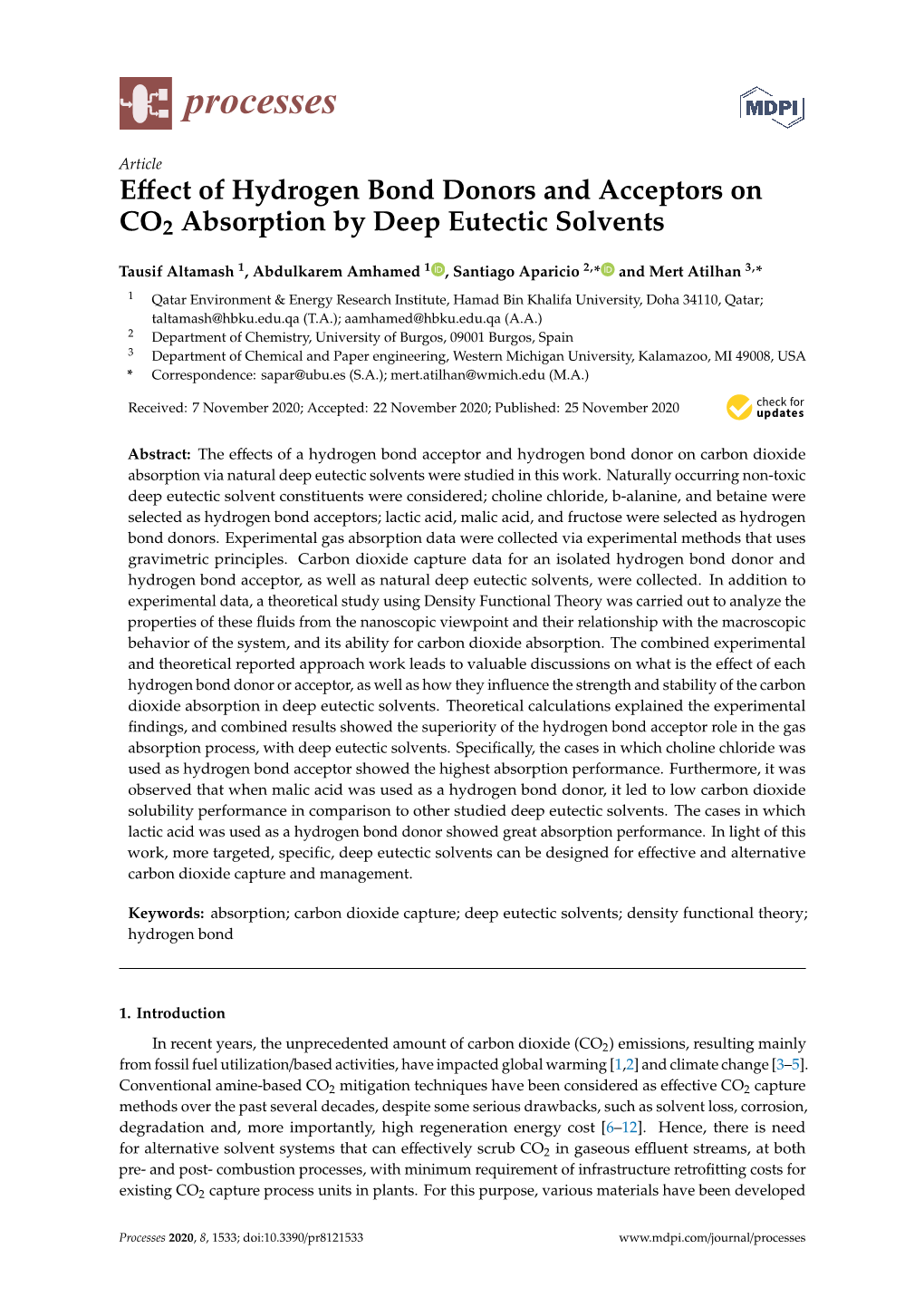 Effect of Hydrogen Bond Donors and Acceptors on CO2 Absorption By