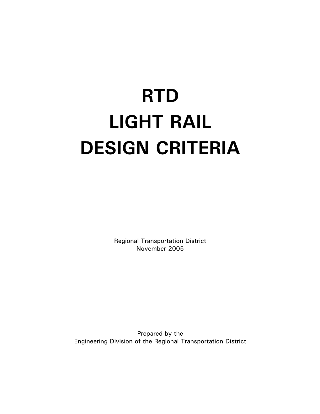 Rtd Light Rail Design Criteria