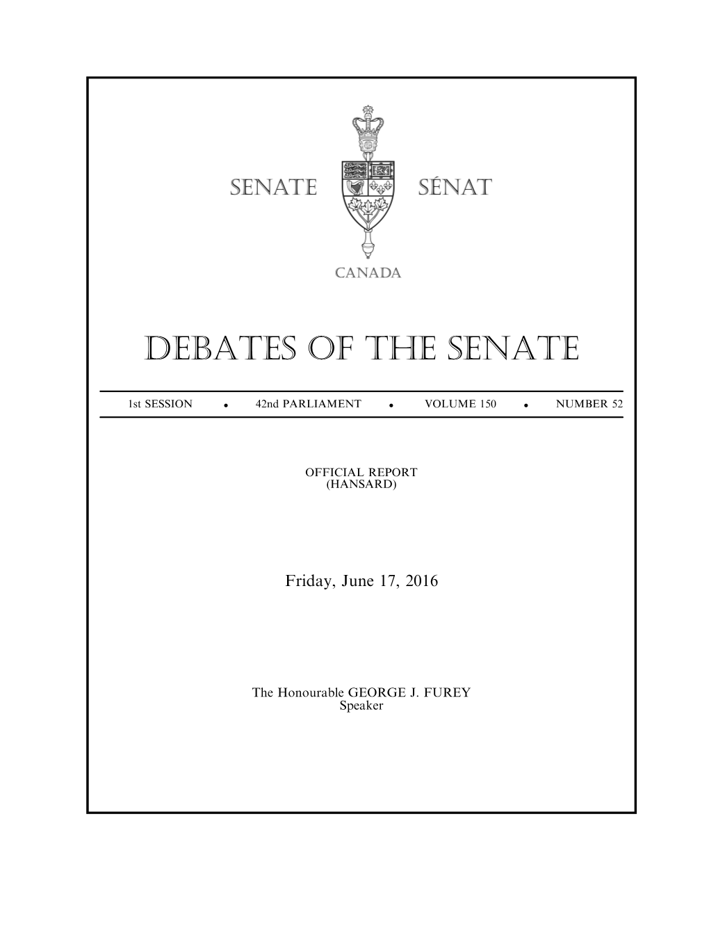 Debates of the Senate