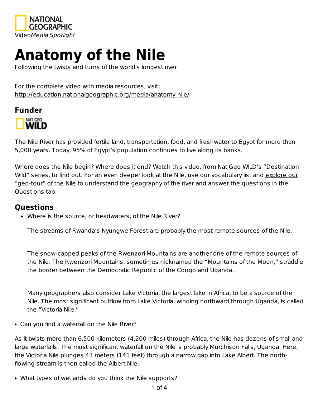 Anatomy of the Nile Following the Twists and Turns of the World's Longest River