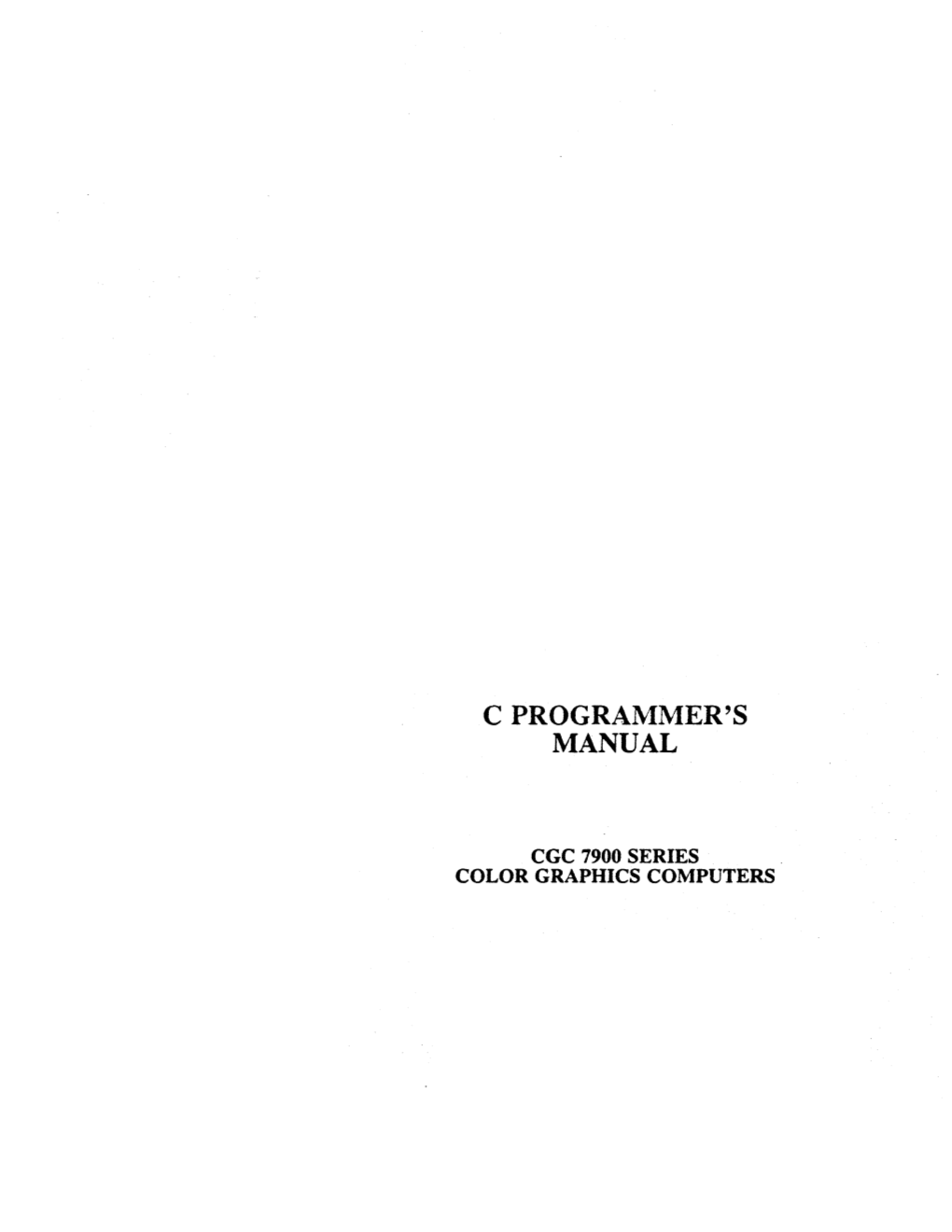 C Programmer's Manual