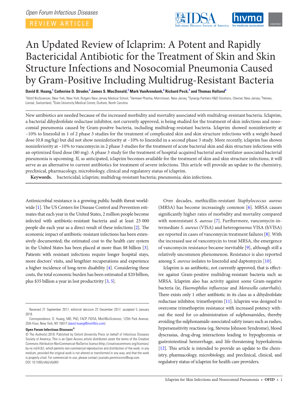 An Updated Review of Iclaprim