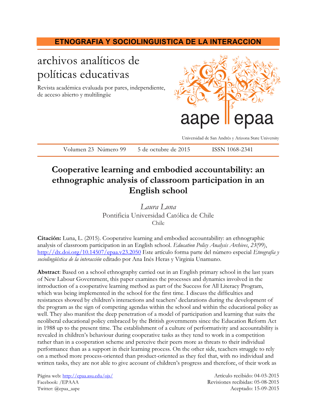 Cooperative Learning and Embodied Accountability