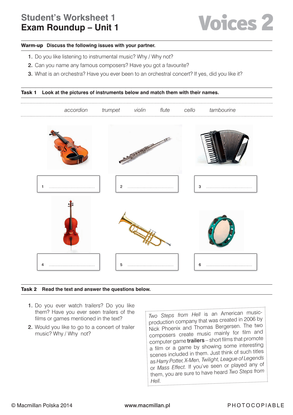 Student's Worksheet 1 Exam Roundup