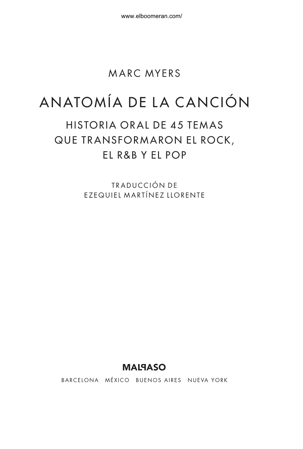 Anatomía De La Canción