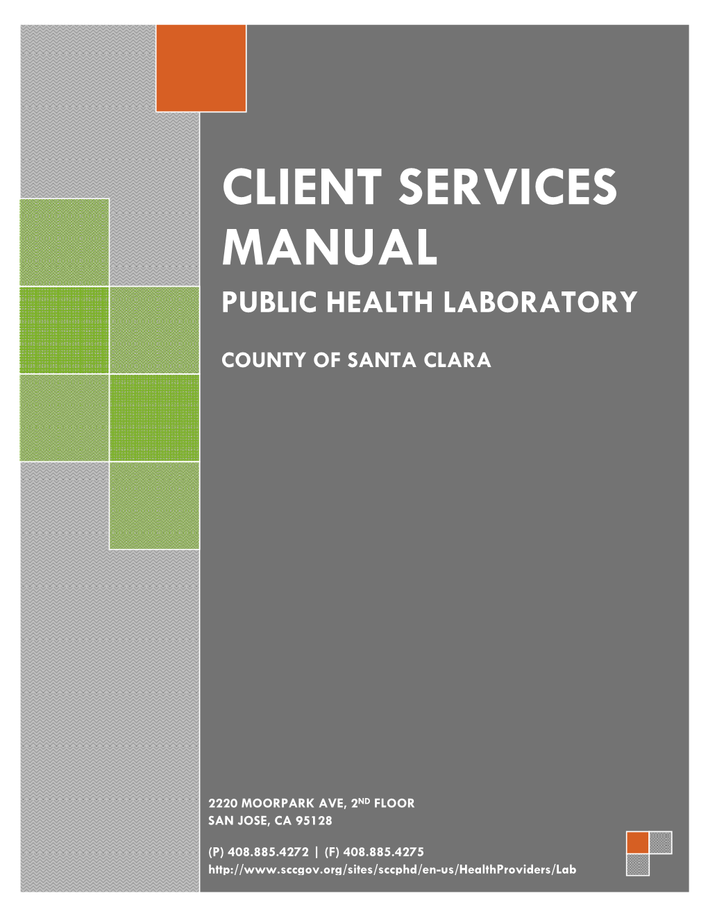 Client Services Manual Public Health Laboratory