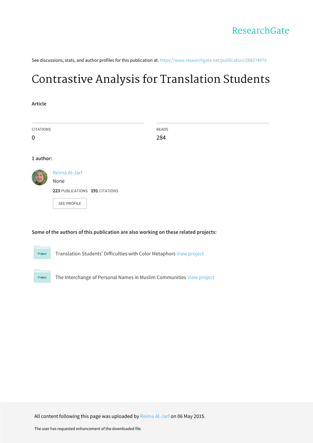 Contrastive Analysis for Translation Students