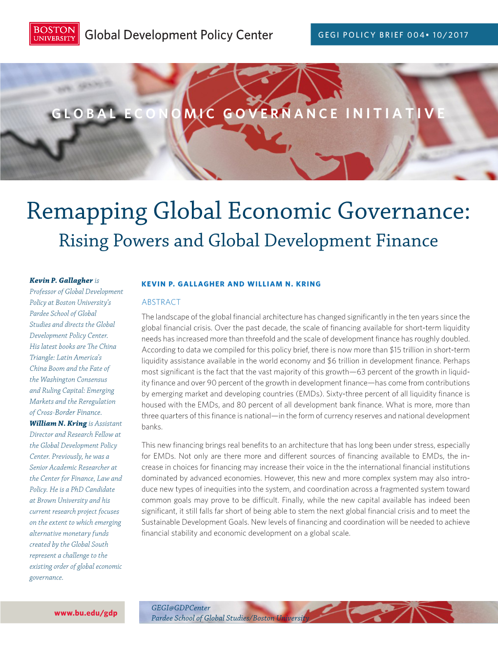 Remapping Global Economic Governance: Rising Powers and Global Development Finance