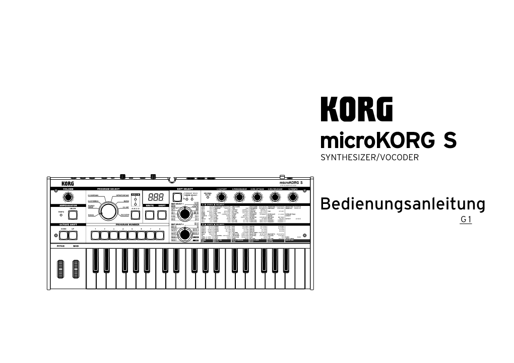 Microkorg S Bedienungsanleitung