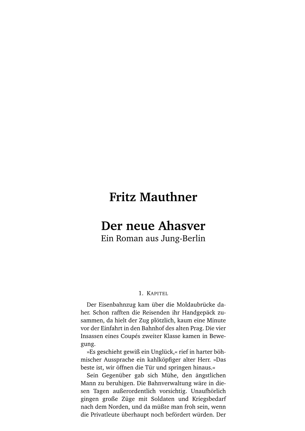 Fritz Mauthner Der Neue Ahasver
